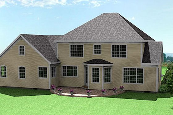 Exterior - Rear Elevation for Traditional House Plan #75-106 - 5 bed, 4 bath