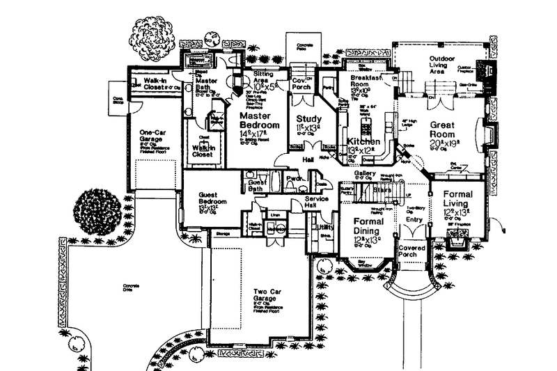 Dream House Plan - Floor Plan - Main Floor for Country House Plan #310-1227 - 5 bed, 5.5 bath