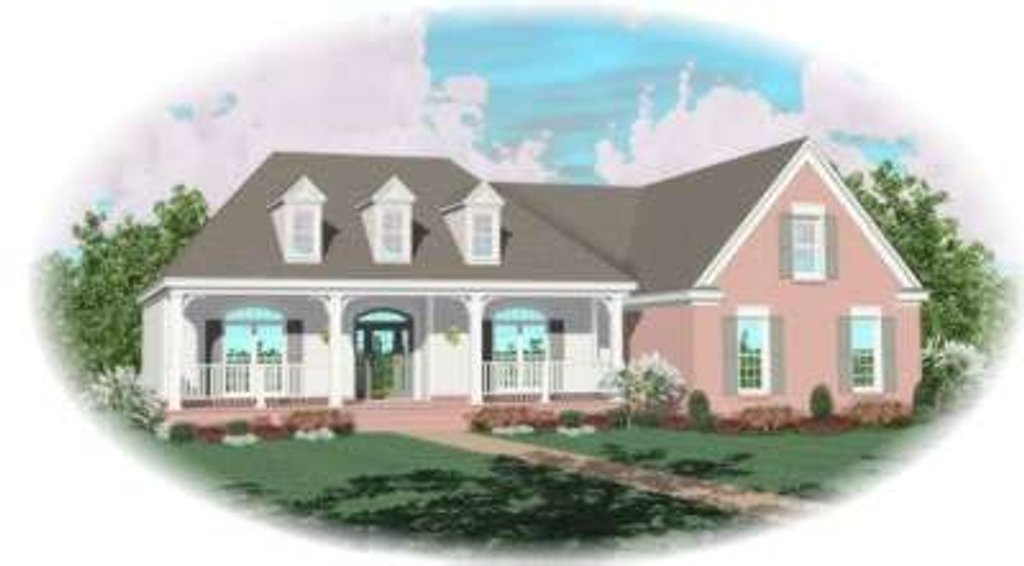 Exterior - Front Elevation 2 for Southern House Plan #81-1106 - 3 bed, 2 bath