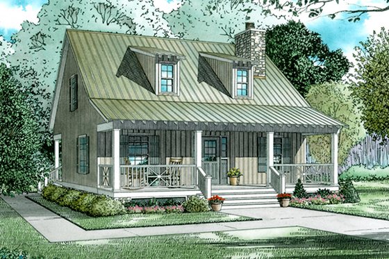 Exterior - Front Elevation 3 for Craftsman House Plan #17-3150 - 2 bed, 2 bath
