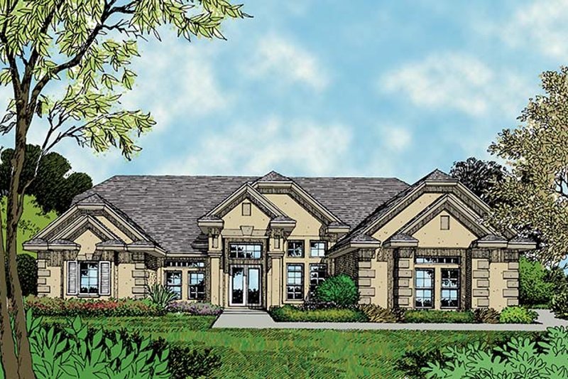 House Blueprint - Mediterranean Exterior - Front Elevation Plan #417-511