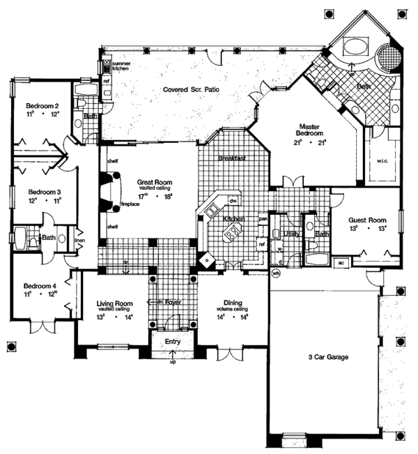 Home Plan - Contemporary Floor Plan - Main Floor Plan #417-576
