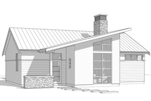 Exterior - Front Elevation 3 for Cottage House Plan #1114-70 - 2 bed, 2 bath