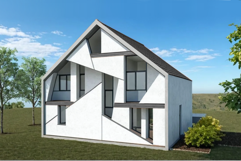 Architectural House Design - Exterior - Front Elevation 4 for Contemporary House Plan #542-22 - 3 bed, 3 bath