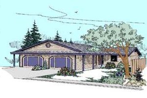 Ranch Exterior - Front Elevation Plan #60-486