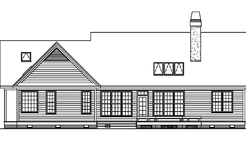 Home Plan - Exterior - Rear Elevation 1 for Country House Plan #929-310 - 3 bed, 2 bath