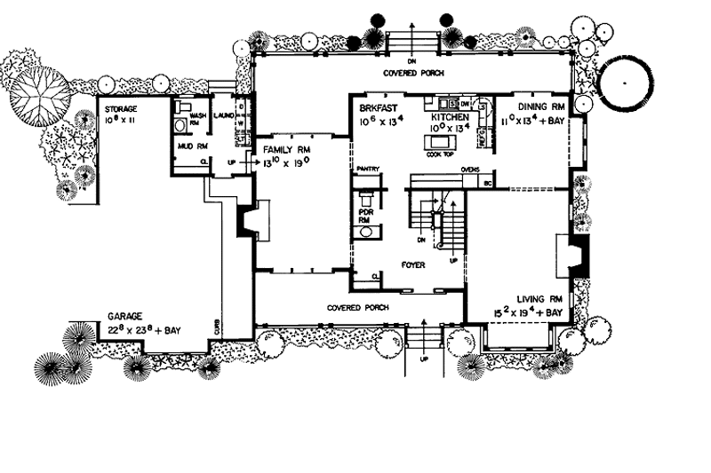House Design - Floor Plan - Main Floor for Victorian House Plan #72-892 - 4 bed, 3.5 bath