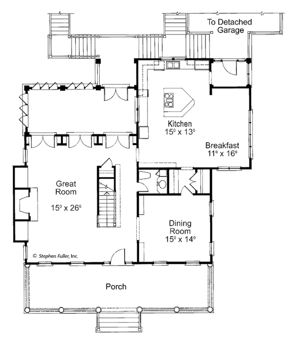 Home Plan - Country Floor Plan - Main Floor Plan #429-435