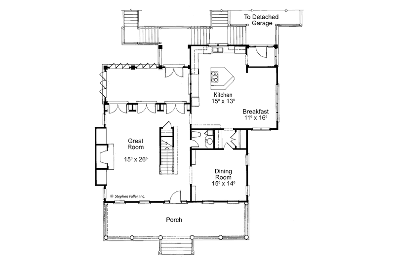 Home Plan - Floor Plan - Main Floor for Country House Plan #429-435 - 3 bed, 2.5 bath