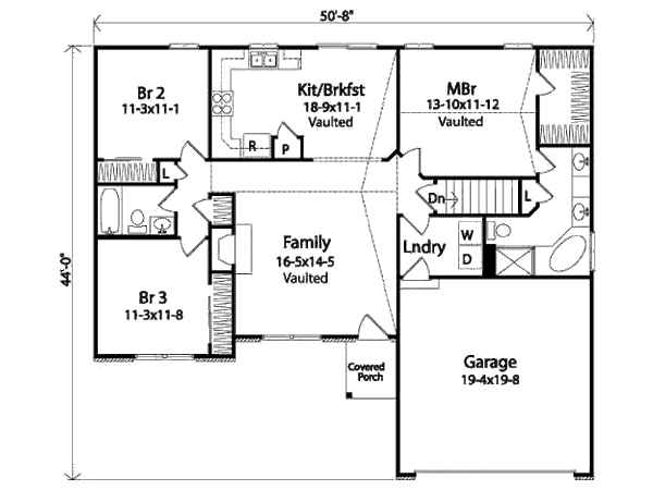 House Plan Design - Ranch Floor Plan - Main Floor Plan #22-536