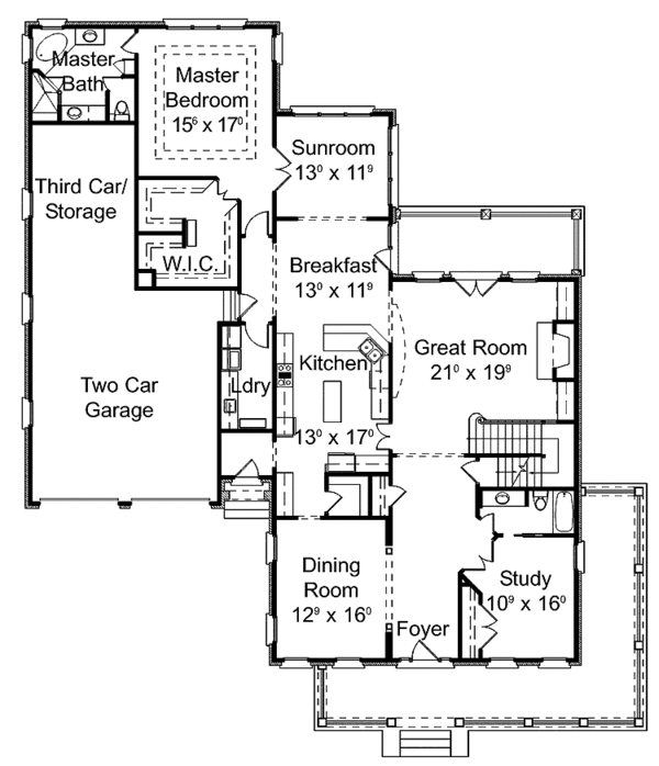 Dream House Plan - Classical Floor Plan - Main Floor Plan #429-301