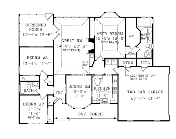 Architectural House Design - Country Floor Plan - Main Floor Plan #456-98