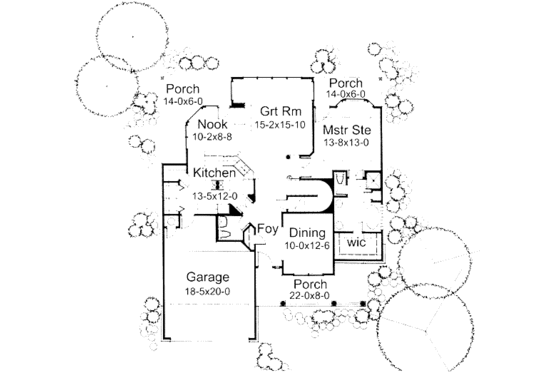 Floor Plan - Main Floor for Traditional House Plan #120-153 - 3 bed, 3 bath