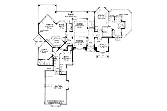 Floor Plan - Main Floor for Mediterranean House Plan #930-47 - 3 bed, 3.5 bath