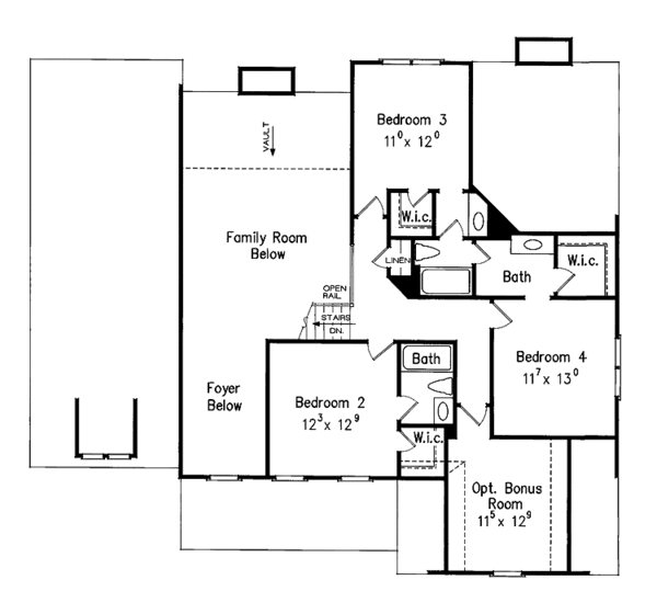 House Plan Design - Craftsman Floor Plan - Upper Floor Plan #927-930