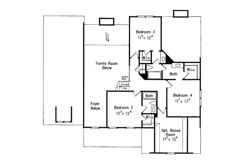 Architectural House Design - Floor Plan - Upper Floor for Craftsman House Plan #927-930 - 4 bed, 3.5 bath