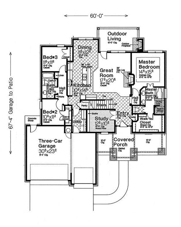 House Design - Ranch Floor Plan - Main Floor Plan #310-1311