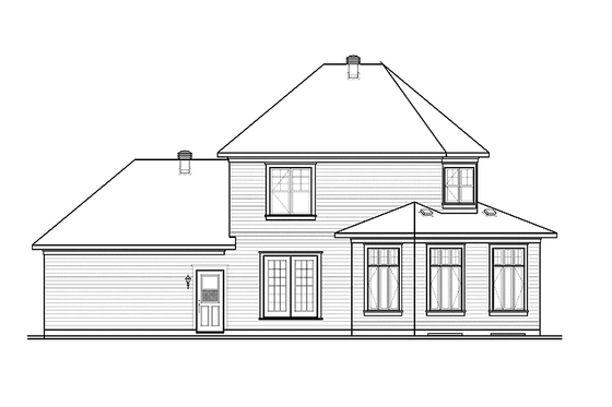 Exterior - Rear Elevation for Country House Plan #23-2405 - 3 bed, 1.5 bath