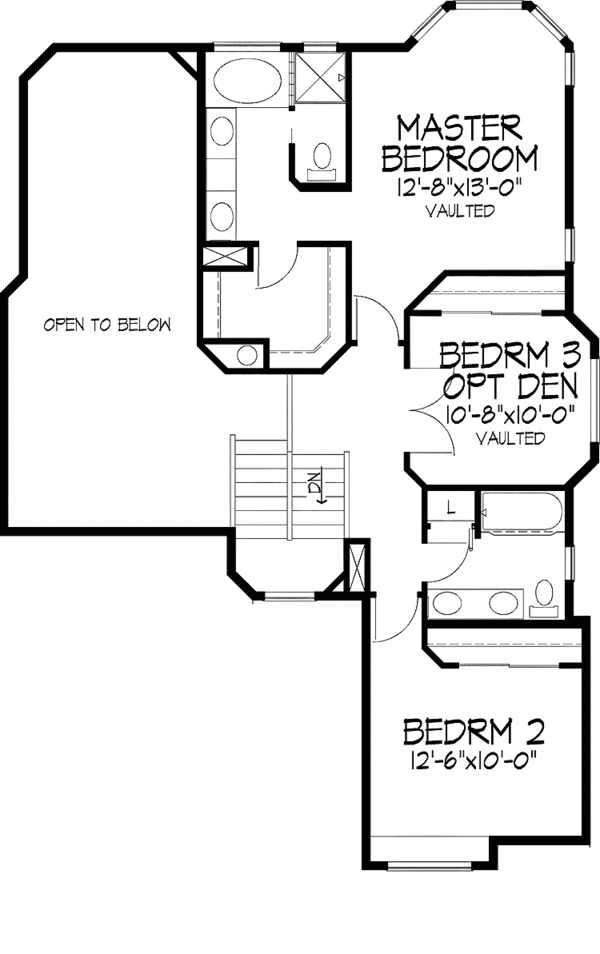 Architectural House Design - Mediterranean Floor Plan - Upper Floor Plan #320-975