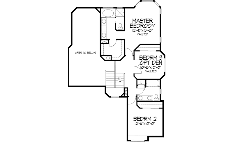 Dream House Plan - Floor Plan - Upper Floor for Mediterranean House Plan #320-975 - 2 bed, 2.5 bath