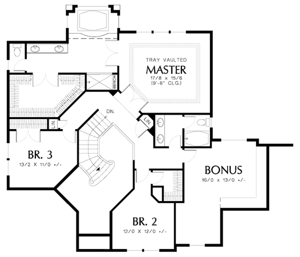 Dream House Plan - Country Floor Plan - Upper Floor Plan #48-774