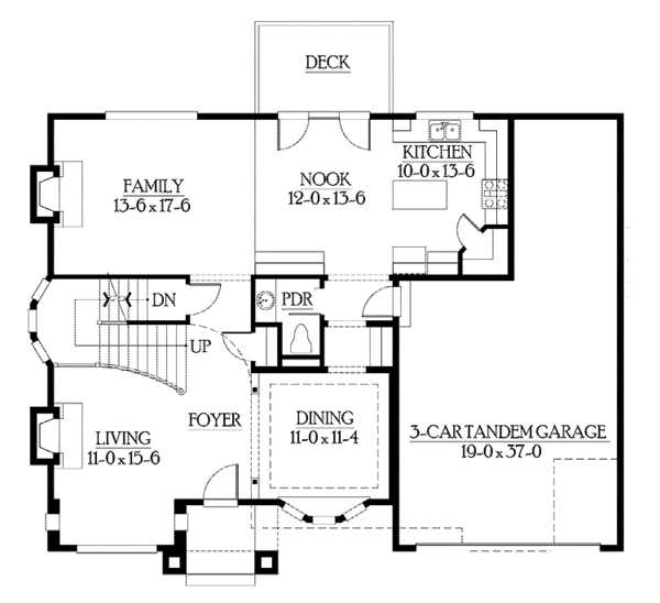 Home Plan - Craftsman Floor Plan - Main Floor Plan #132-368