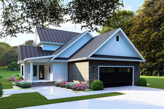 Exterior - Rear Elevation for Farmhouse House Plan #923-103 - 4 bed, 2.5 bath