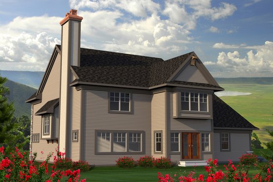 Exterior - Rear Elevation for European House Plan #70-1181 - 5 bed, 4 bath
