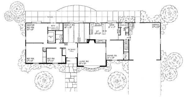 House Plan Design - Ranch Floor Plan - Main Floor Plan #72-598