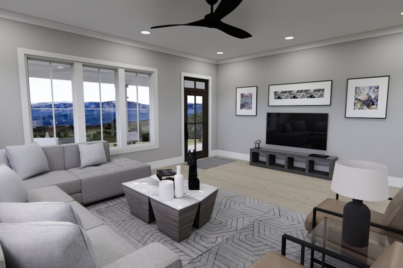 Architectural House Design - Interior - Family Room 2 for Farmhouse House Plan #51-1266 - 3 bed, 3.5 bath