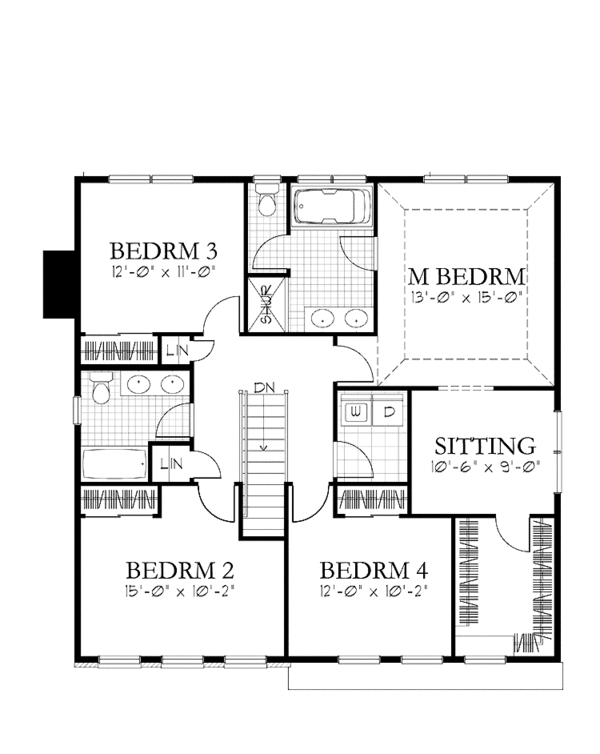 House Plan Design - Traditional Floor Plan - Upper Floor Plan #1029-63