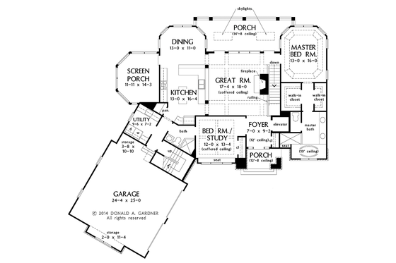 Floor Plan - Main Floor for Traditional House Plan #929-980 - 4 bed, 4 bath