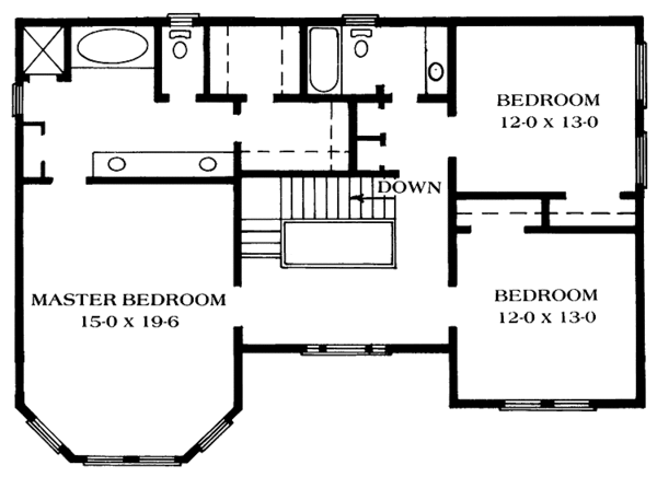Architectural House Design - Victorian Floor Plan - Upper Floor Plan #1014-34