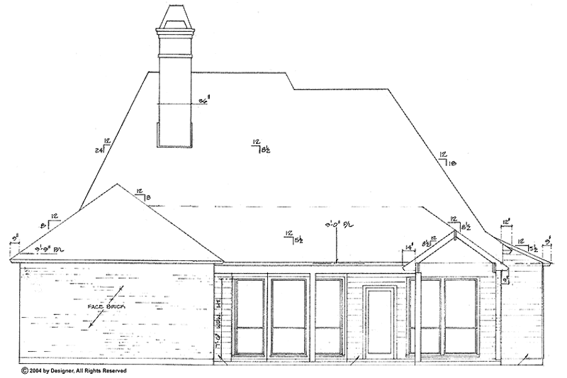 Home Plan - Exterior - Rear Elevation for Country House Plan #301-118 - 4 bed, 2.5 bath