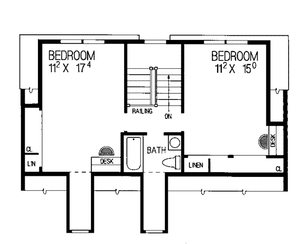Southern Floor Plan - Upper Floor Plan #72-174