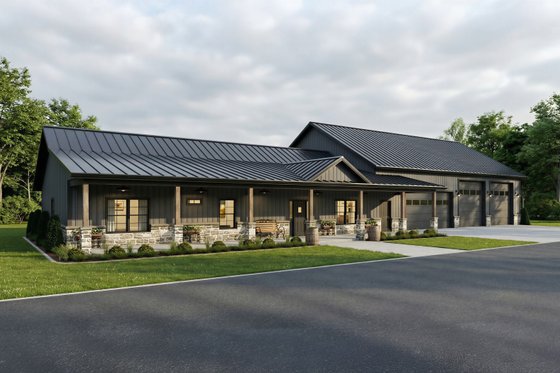 1,800 Sq. Ft. Barndominium with Four-Car Garage