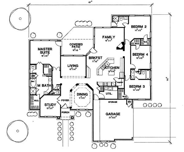 Architectural House Design - Mediterranean Floor Plan - Main Floor Plan #472-85
