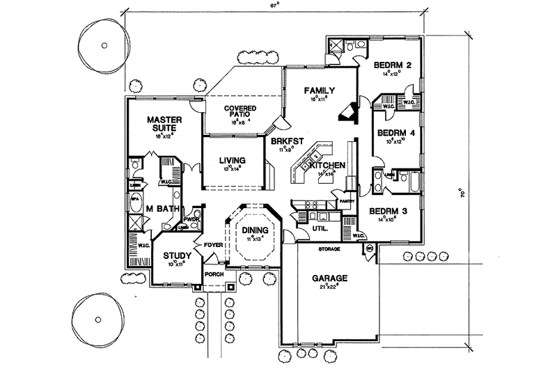 Home Plan - Floor Plan - Main Floor for Mediterranean House Plan #472-85 - 4 bed, 3.5 bath