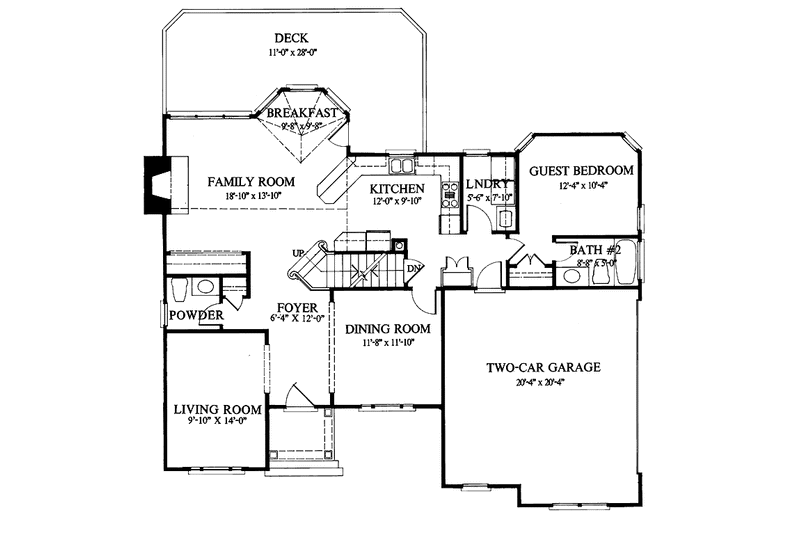 Dream House Plan - Floor Plan - Main Floor for European House Plan #429-124 - 4 bed, 3.5 bath