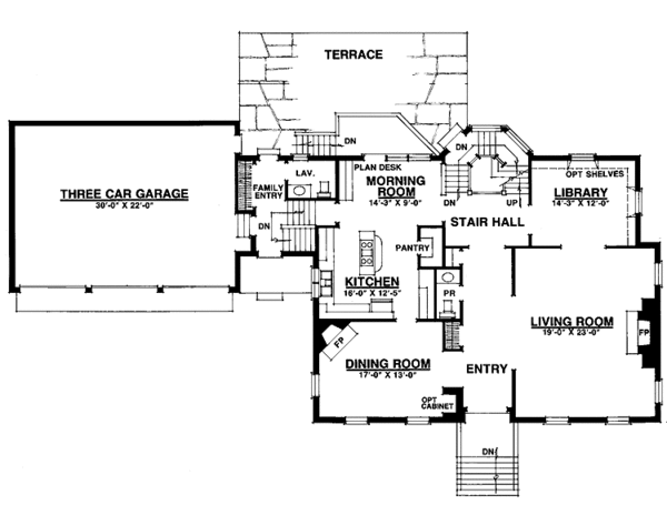 Architectural House Design - Classical Floor Plan - Main Floor Plan #1016-33