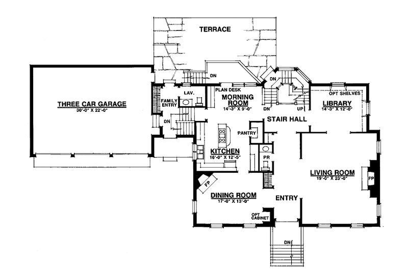 Dream House Plan - Floor Plan - Main Floor for Classical House Plan #1016-33 - 3 bed, 2 bath