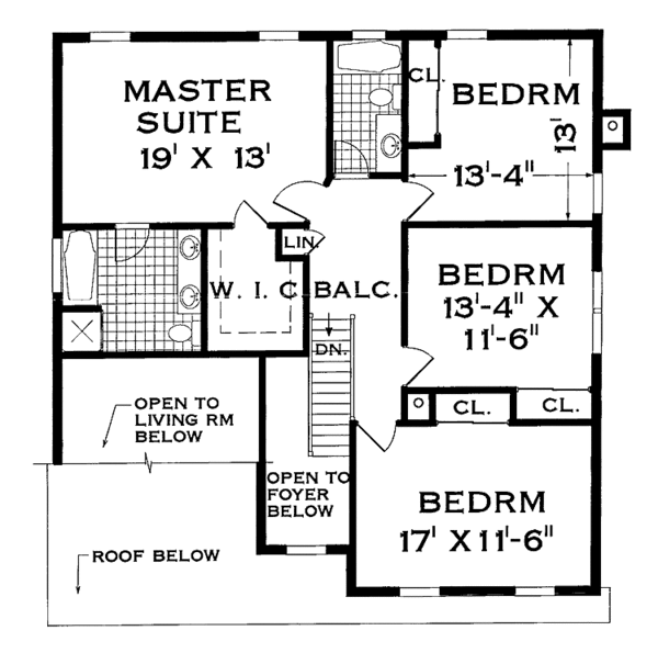 Home Plan - Country Floor Plan - Upper Floor Plan #3-263