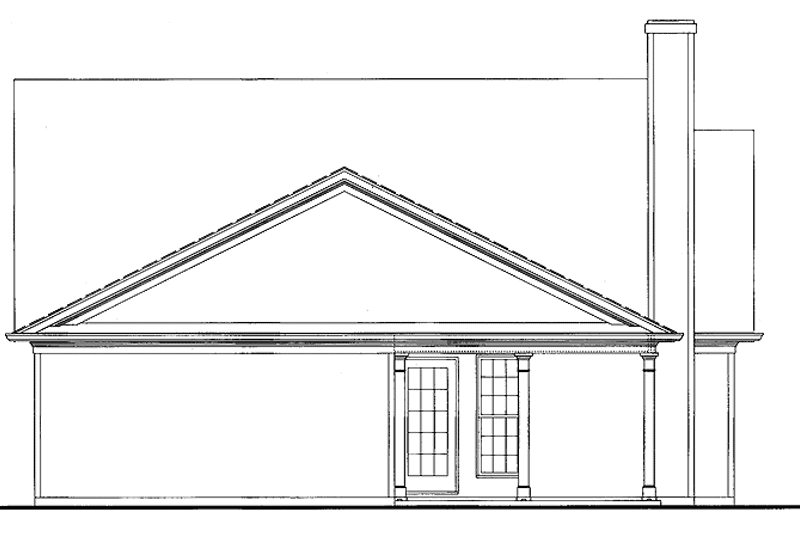 Home Plan - Exterior - Rear Elevation for Country House Plan #54-200 - 2 bed, 2 bath