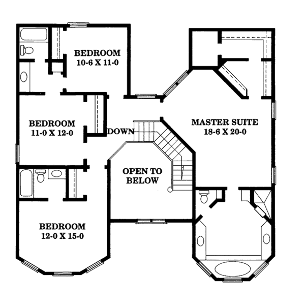 House Design - Victorian Floor Plan - Upper Floor Plan #1047-25