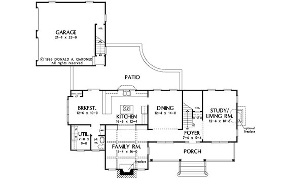 Floor Plan - Main Floor for Country House Plan #929-261 - 3 bed, 2.5 bath