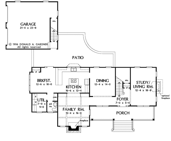 House Plan Design - Country Floor Plan - Main Floor Plan #929-261
