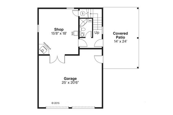 Floor Plan - Main Floor for Traditional House Plan #124-986, 1 bath