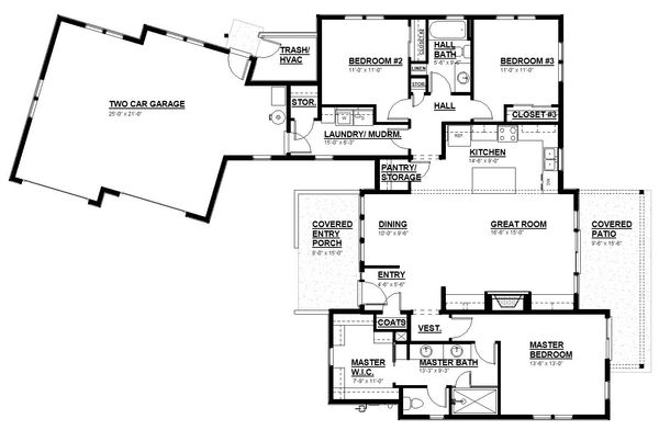 House Design - Barndominium Floor Plan - Main Floor Plan #895-108