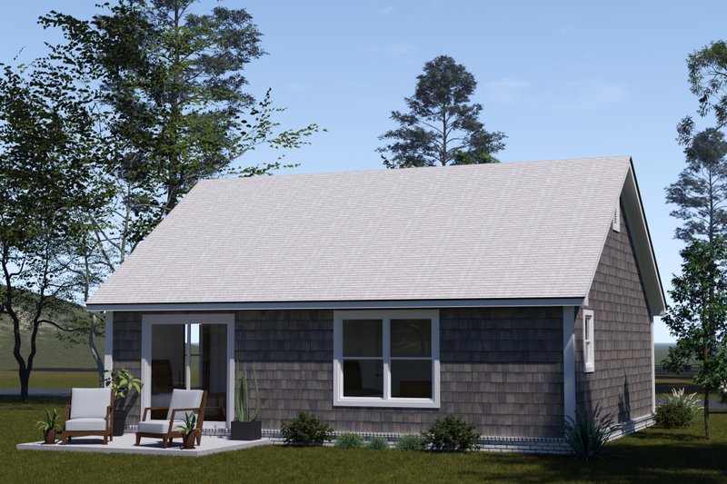 House Design - Exterior - Rear Elevation for Cottage House Plan #513-2337 - 2 bed, 2 bath