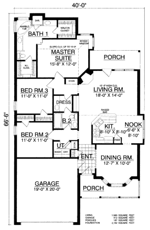 Country Floor Plan - Main Floor Plan #40-412